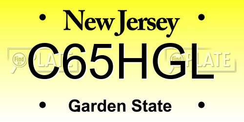 C65HGL New Jersey License Plate