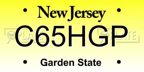 C65HGP New Jersey License Plate