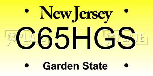 C65HGS New Jersey License Plate