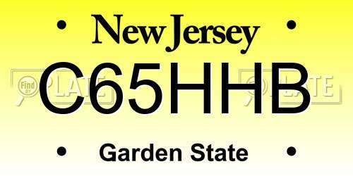 C65HHB New Jersey License Plate