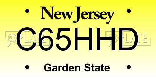C65HHD New Jersey License Plate