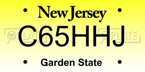 C65HHJ New Jersey License Plate