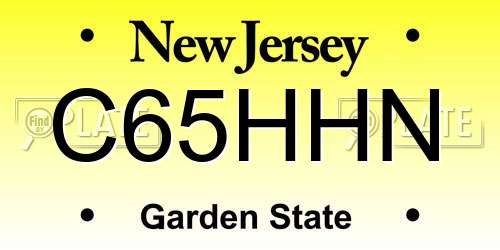 C65HHN New Jersey License Plate
