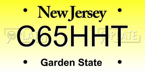 C65HHT New Jersey License Plate