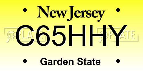 C65HHY New Jersey License Plate