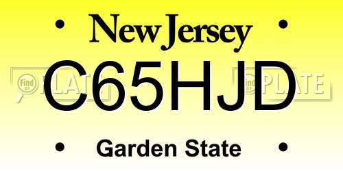 C65HJD New Jersey License Plate