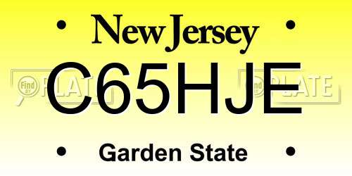 C65HJE New Jersey License Plate