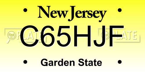 C65HJF New Jersey License Plate