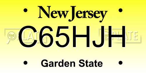 C65HJH New Jersey License Plate