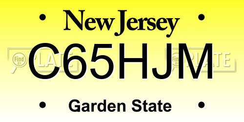 C65HJM New Jersey License Plate