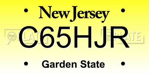 C65HJR New Jersey License Plate