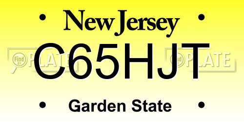 C65HJT New Jersey License Plate