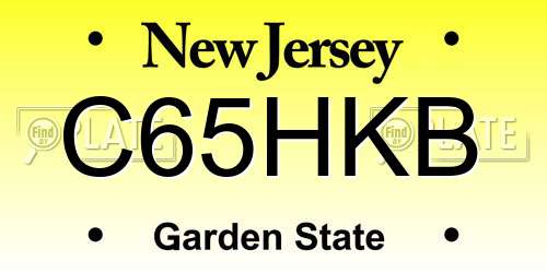 C65HKB New Jersey License Plate