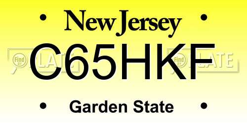C65HKF New Jersey License Plate