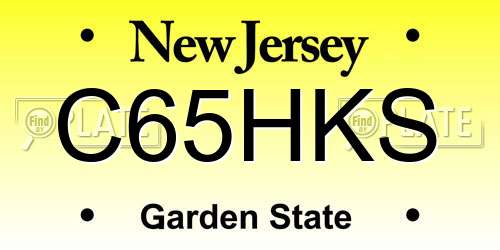 C65HKS New Jersey License Plate