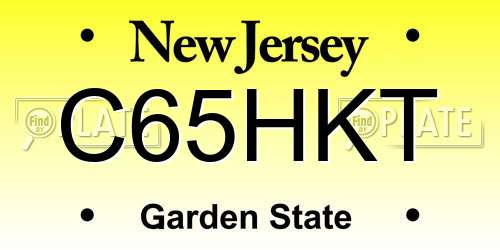 C65HKT New Jersey License Plate
