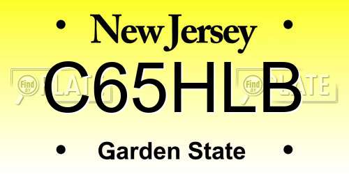 C65HLB New Jersey License Plate