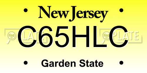 C65HLC New Jersey License Plate