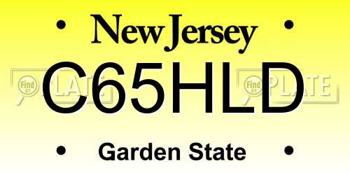 C65HLD New Jersey License Plate