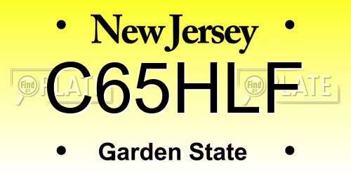 C65HLF New Jersey License Plate