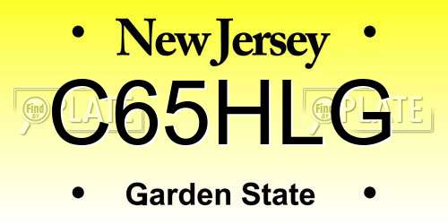 C65HLG New Jersey License Plate