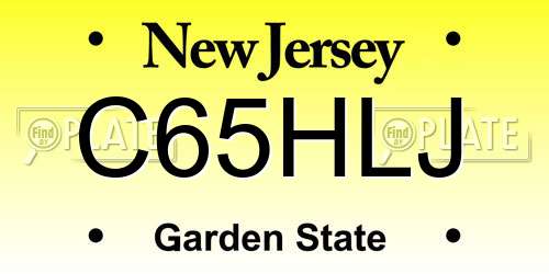 C65HLJ New Jersey License Plate