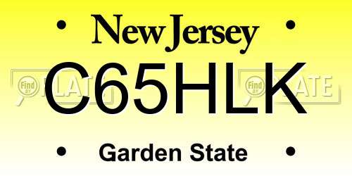 C65HLK New Jersey License Plate