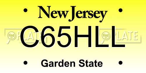 C65HLL New Jersey License Plate