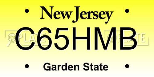 C65HMB New Jersey License Plate
