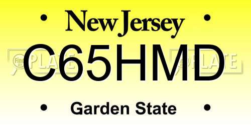C65HMD New Jersey License Plate