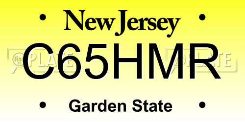 C65HMR New Jersey License Plate