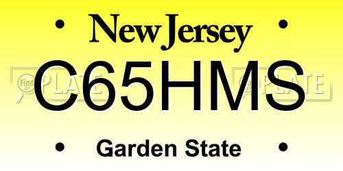 C65HMS New Jersey License Plate