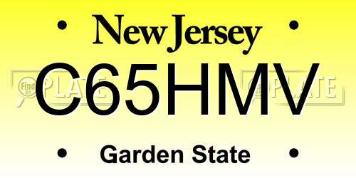 C65HMV New Jersey License Plate