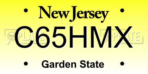 C65HMX New Jersey License Plate