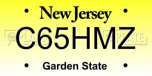 C65HMZ New Jersey License Plate