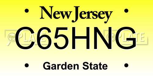 C65HNG New Jersey License Plate