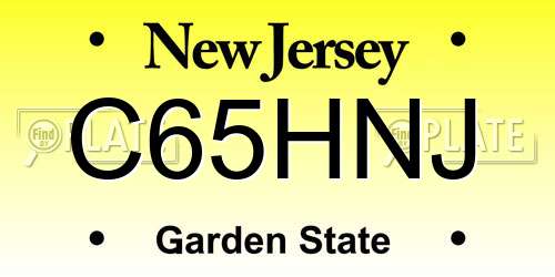C65HNJ New Jersey License Plate