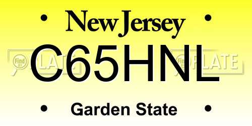 C65HNL New Jersey License Plate