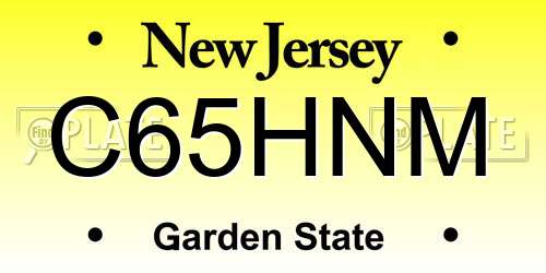C65HNM New Jersey License Plate