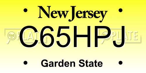 C65HPJ New Jersey License Plate