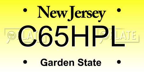 C65HPL New Jersey License Plate