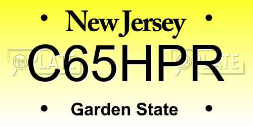 C65HPR New Jersey License Plate