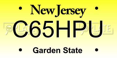 C65HPU New Jersey License Plate