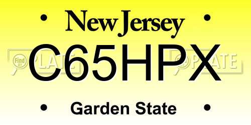 C65HPX New Jersey License Plate