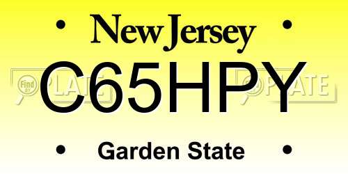 C65HPY New Jersey License Plate