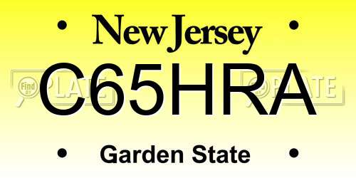 C65HRA New Jersey License Plate