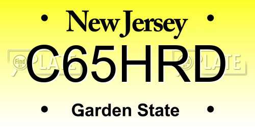 C65HRD New Jersey License Plate