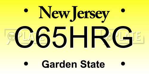 C65HRG New Jersey License Plate