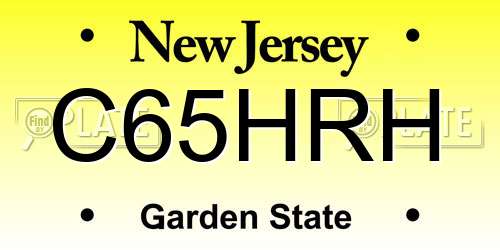 C65HRH New Jersey License Plate