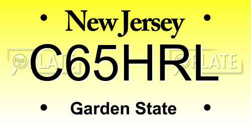 C65HRL New Jersey License Plate
